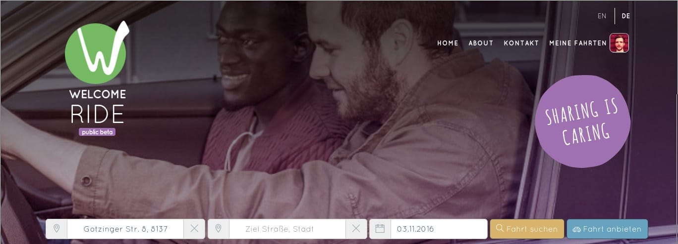 رفيقك في السفر WelcomeRide فكرة مشروع متطوعين المان لإنشاء حوار الثقافات