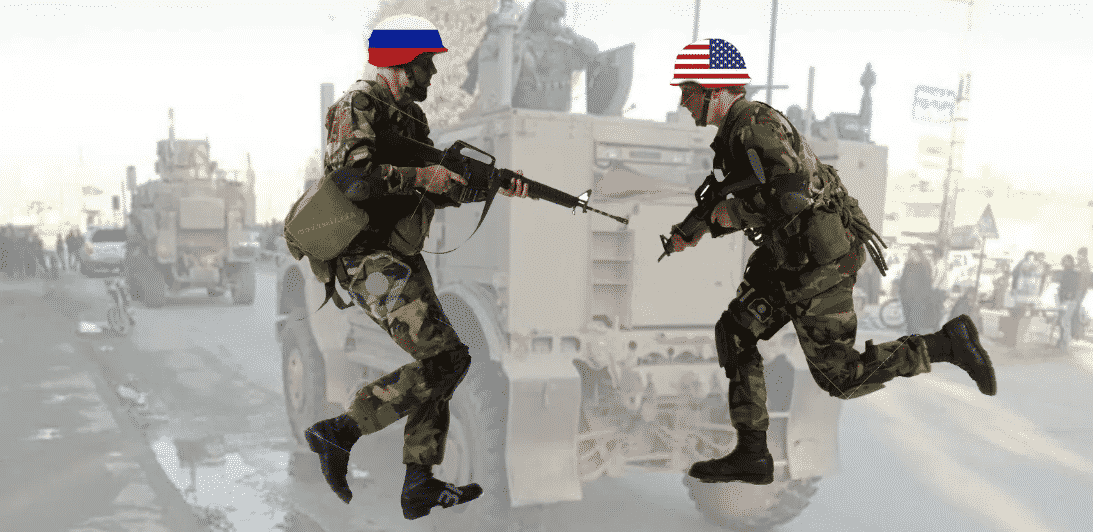 سوريا اشتباك بالأيدي بين جنود أمريكيين و روس في بلدة تل تمر السورية