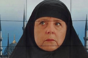 ميركل بالحجاب صورة مفبركة