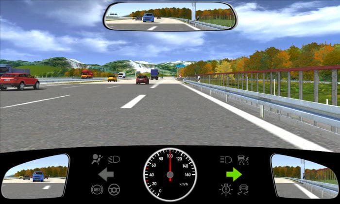 اسئلة شهادة السياقة في المانيا مجانا 2022 الاختبار السادس والأربعون ترغب في مغادرة الطريق السريع. كيف تتصرف بالشكل الصحيح